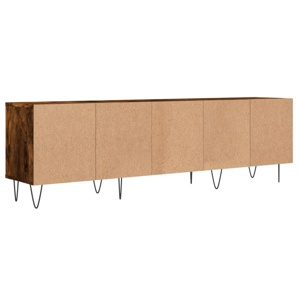 Meuble TV 150x30x44,5 cm ouvré en bois couleur chêne