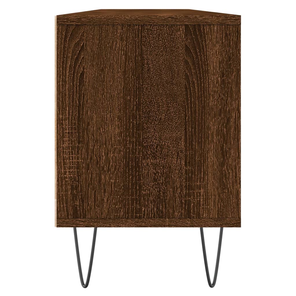 Meuble TV 150x30x44,5 cm ouvré en bois couleur chêne