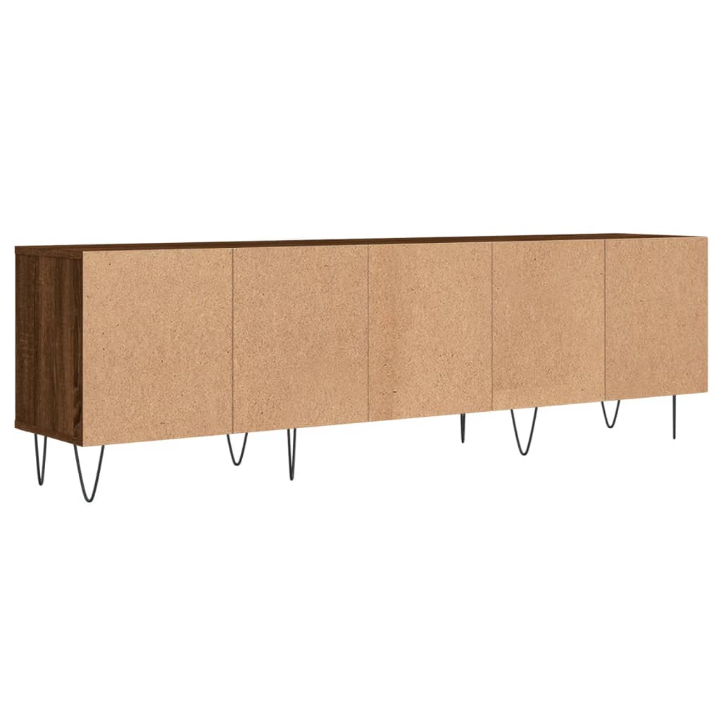 Meuble TV 150x30x44,5 cm ouvré en bois couleur chêne