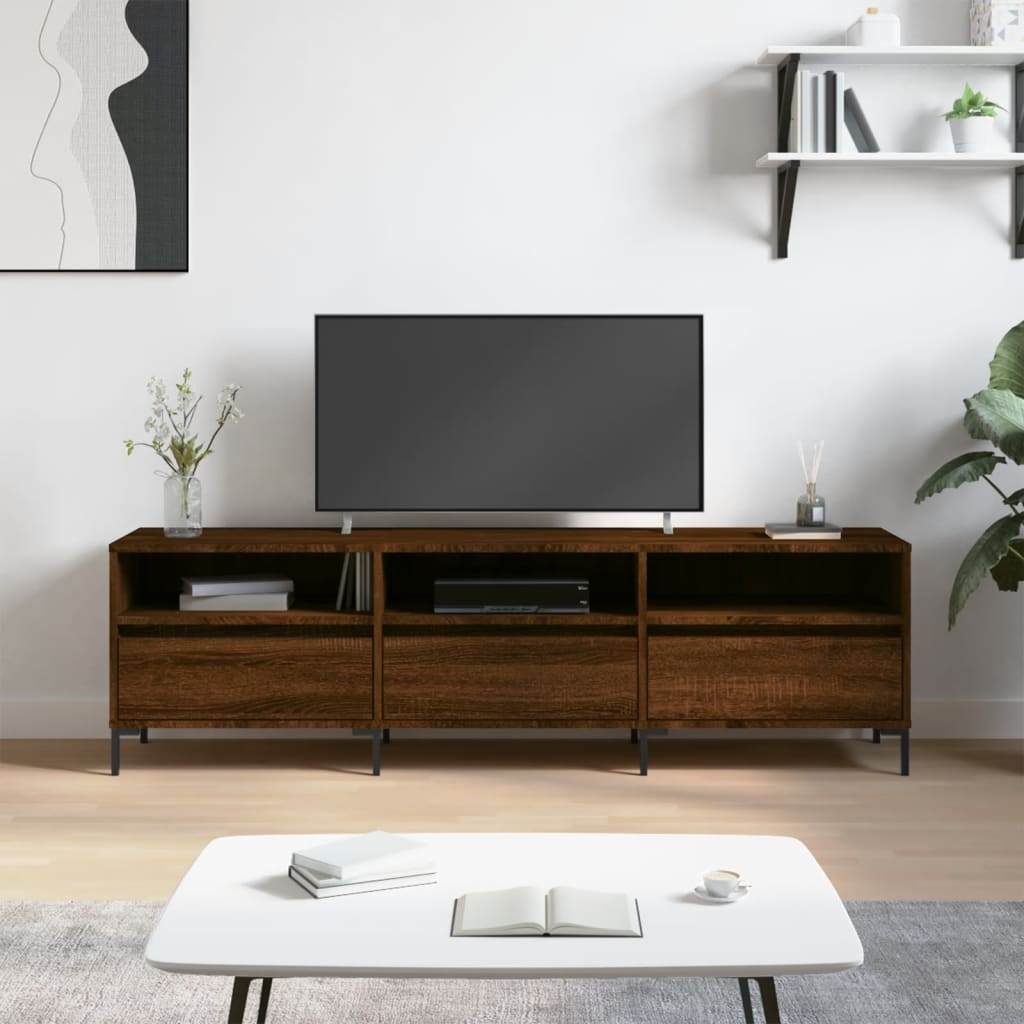 Meuble TV 150x30x44,5 cm en bois travaillé