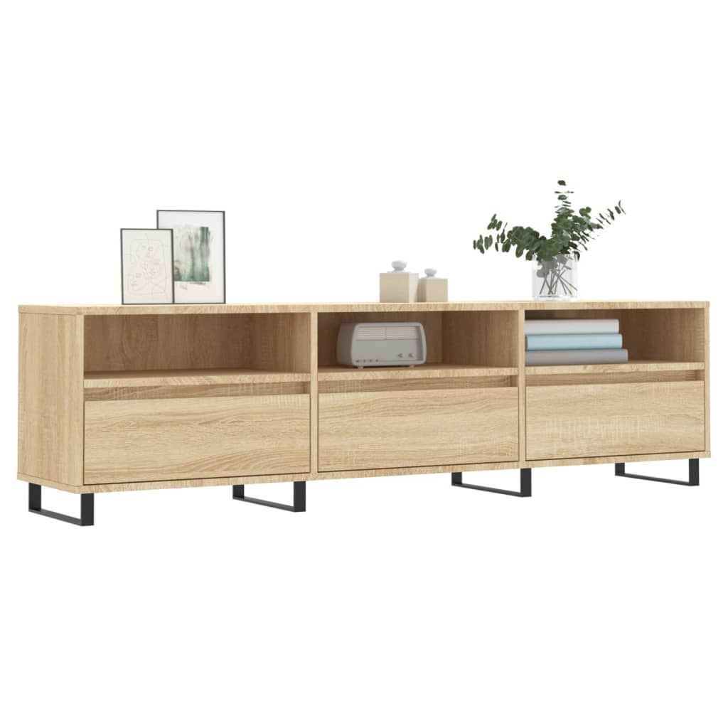 Meuble TV 150x30x44,5 cm en bois travaillé