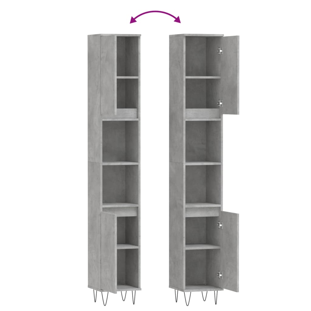 Meuble de salle de bain 30x30x190 cm bois fini