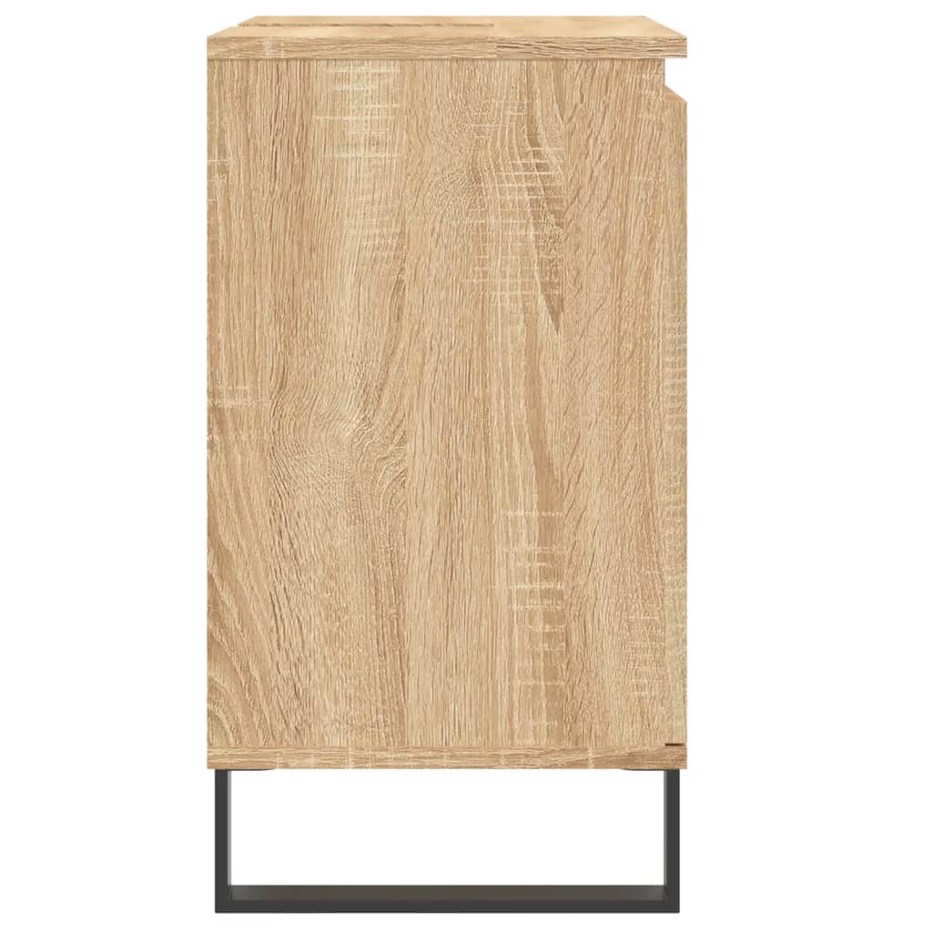 Badkamerkast 58x33x60 cm bewerkt hout eikenkleurig