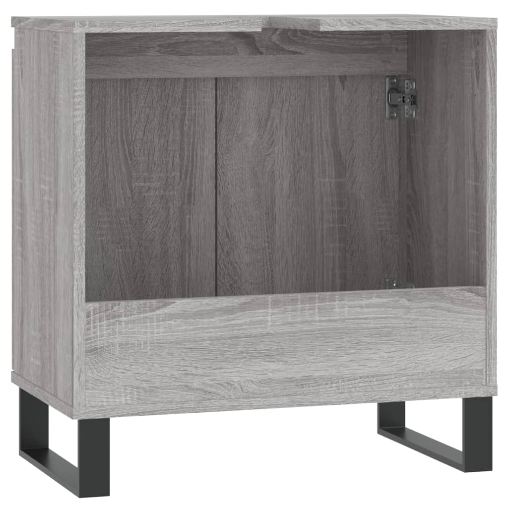 Badkamerkast 58x33x60 cm bewerkt hout eikenkleurig