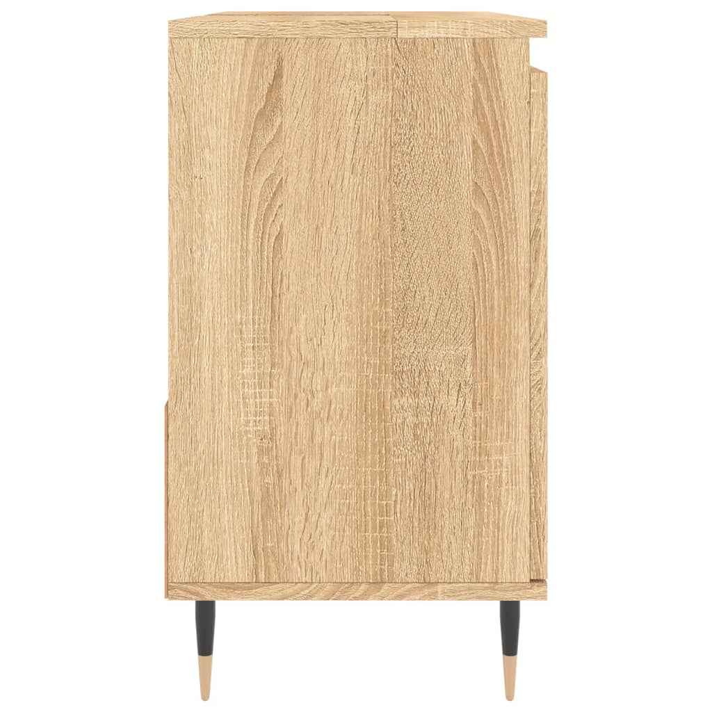 Badkamerkast 65x33x60 cm bewerkt hout bruin eikenkleur