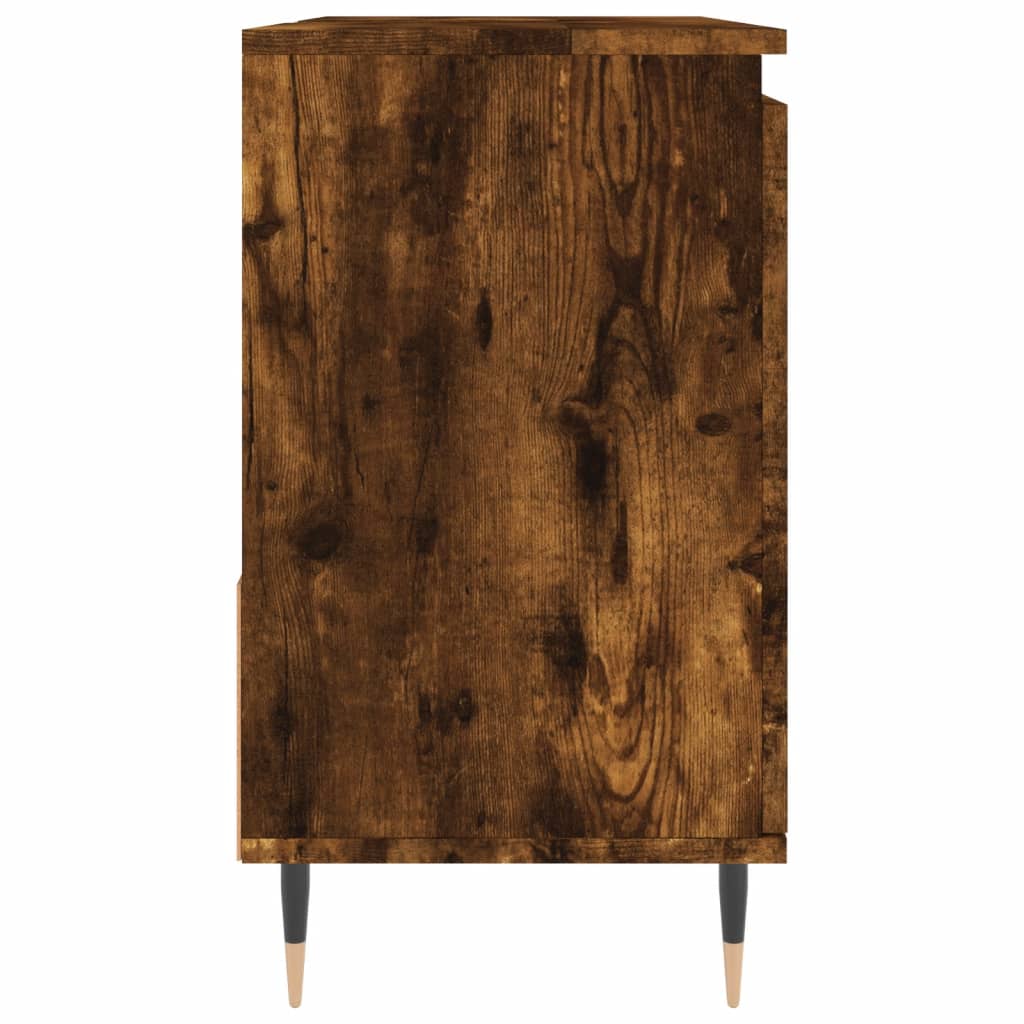 Badkamerkast 65x33x60 cm bewerkt hout artisanaal eikenkleurig