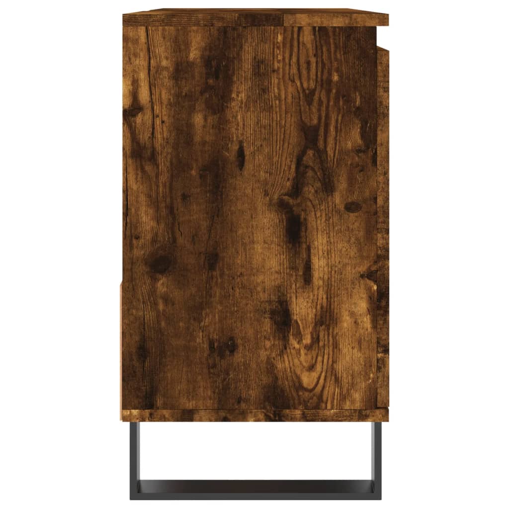 Badkamerkast 65x33x60 cm bewerkt hout bruin eikenkleur