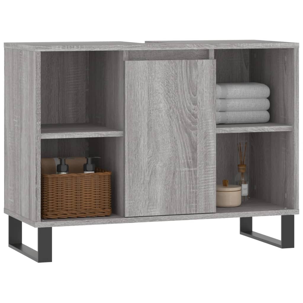 Badkamerkast 80x33x60 cm bewerkt hout