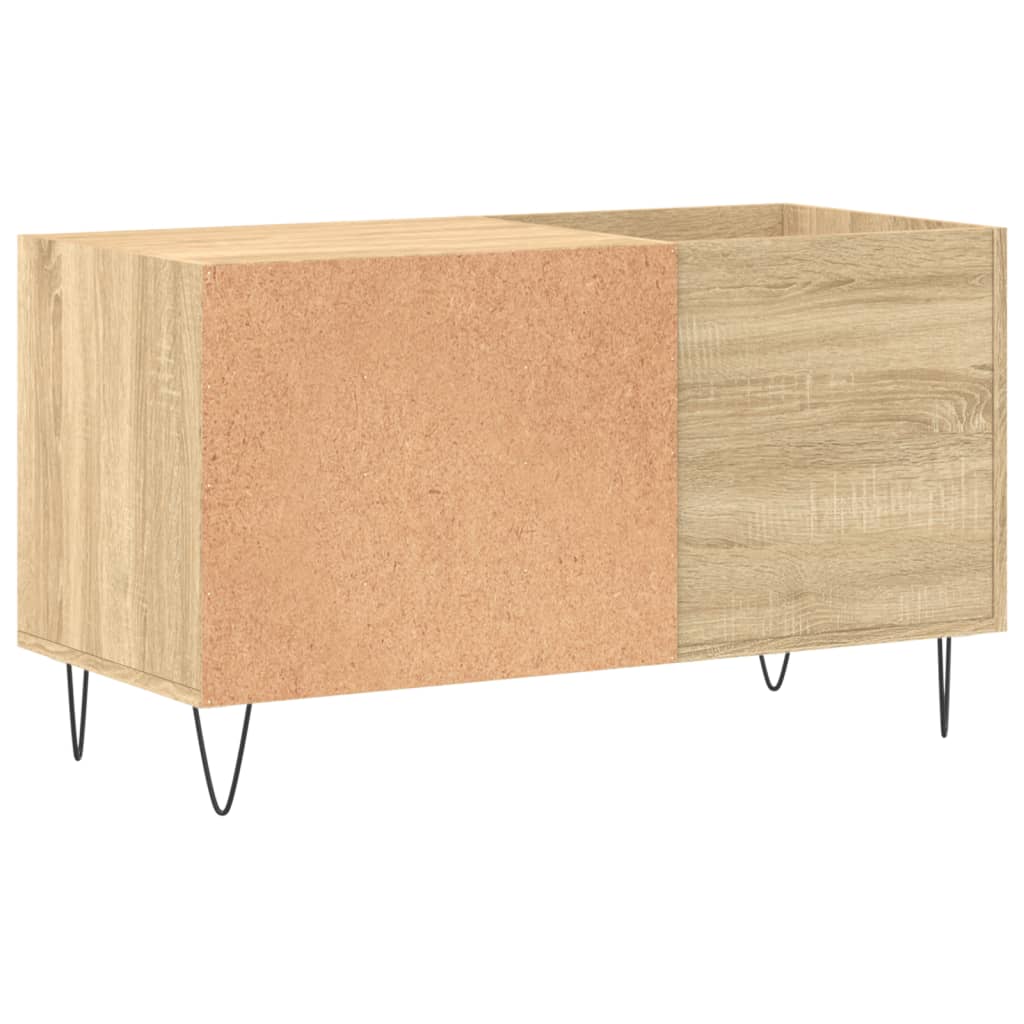 Platenkast 85x38x48 cm bewerkt hout hoogglans wit