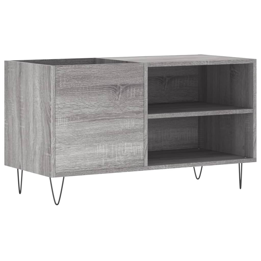 Platenkast 85x38x48 cm bewerkt hout eikenkleurig