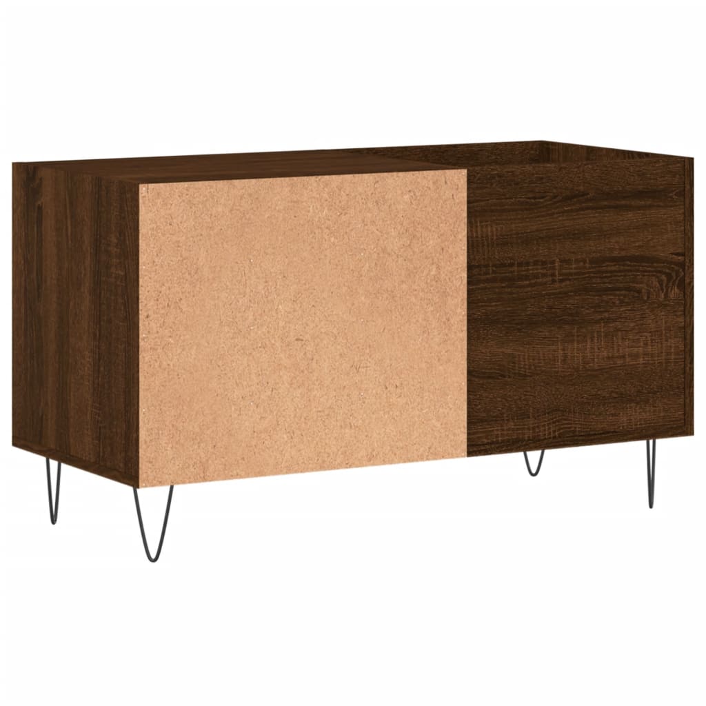 Platenkast 85x38x48 cm bewerkt hout eikenkleurig