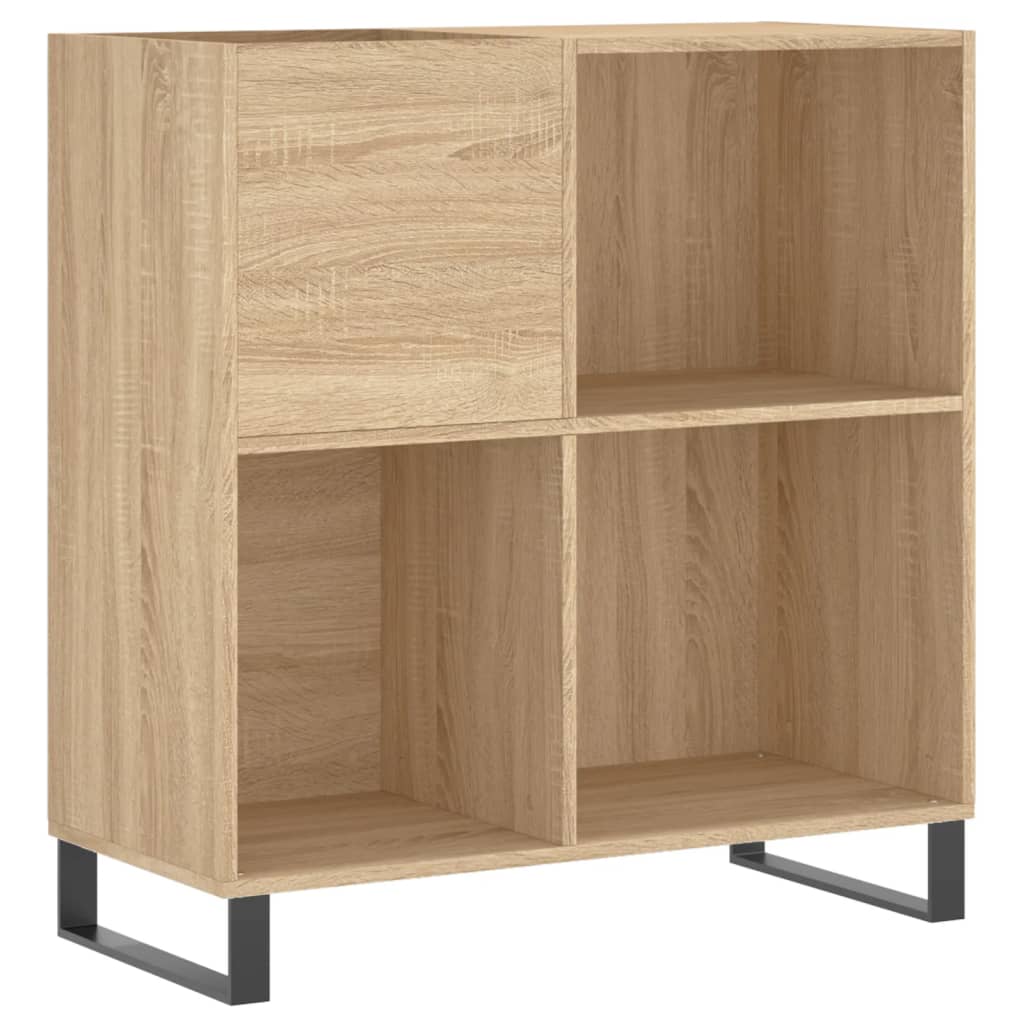 Platenkast 84,5x38x89 cm bewerkt hout eikenkleurig