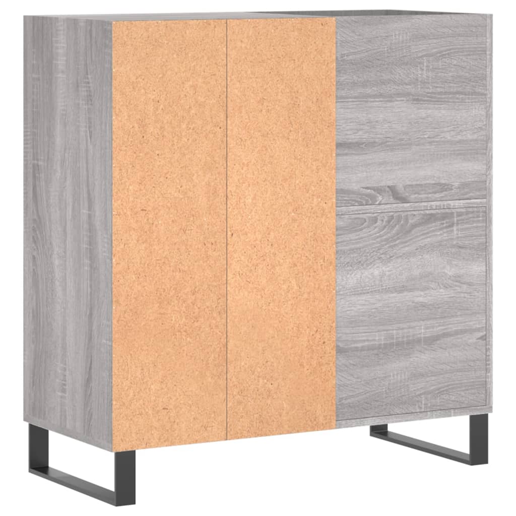 Platenkast 84,5x38x89 cm bewerkt hout eikenkleurig