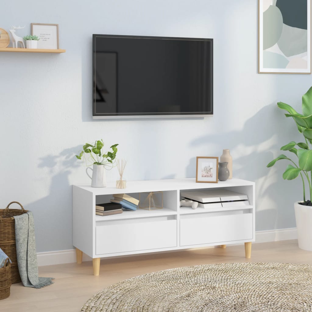 Meuble TV 100x34,5x44,5 cm en bois travaillé