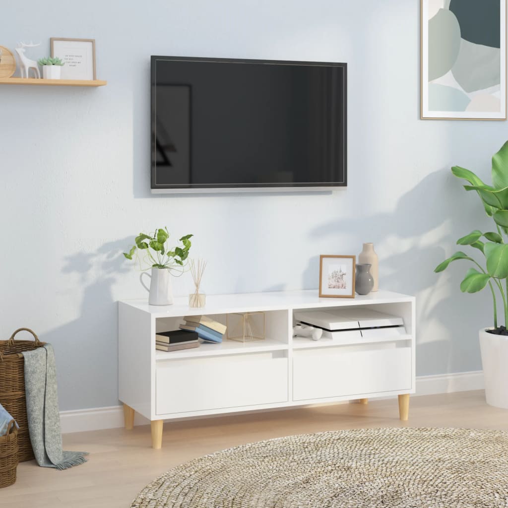 Meuble TV 100x34,5x44,5 cm en bois travaillé