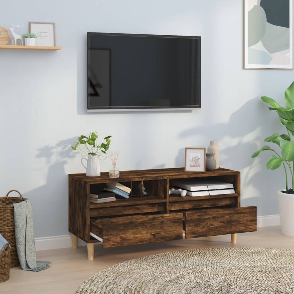 Meuble TV 100x34,5x44,5 cm en bois travaillé