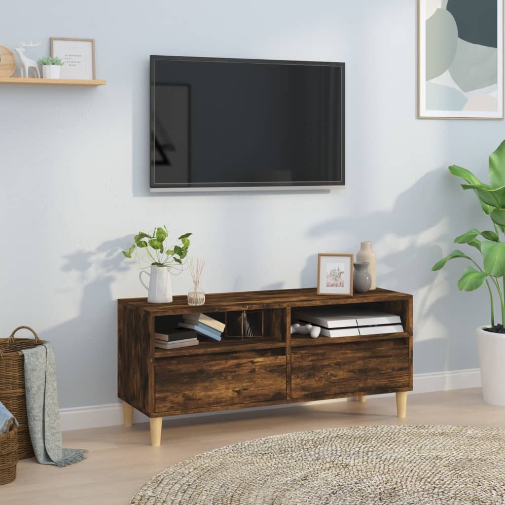 Meuble TV 100x34,5x44,5 cm en bois travaillé