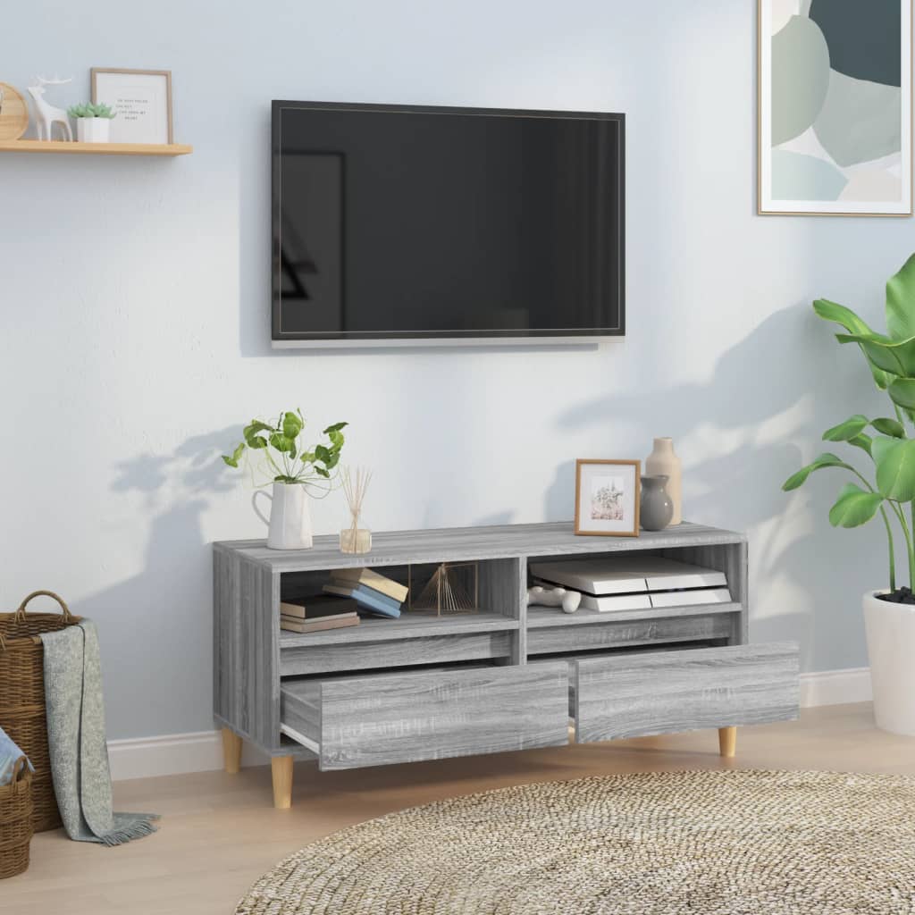 Meuble TV 100x34,5x44,5 cm en bois travaillé