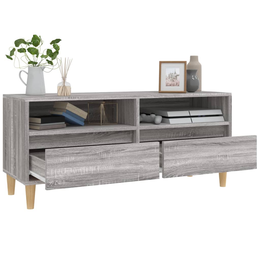 Meuble TV 100x34,5x44,5 cm en bois travaillé