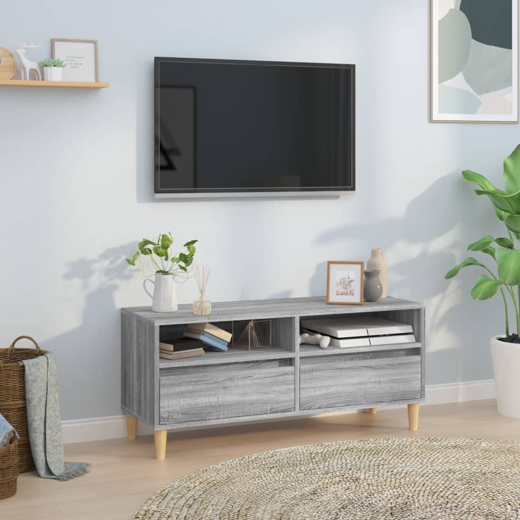 Meuble TV 100x34,5x44,5 cm en bois travaillé