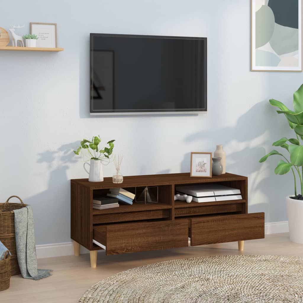 Meuble TV 100x34,5x44,5 cm en bois travaillé