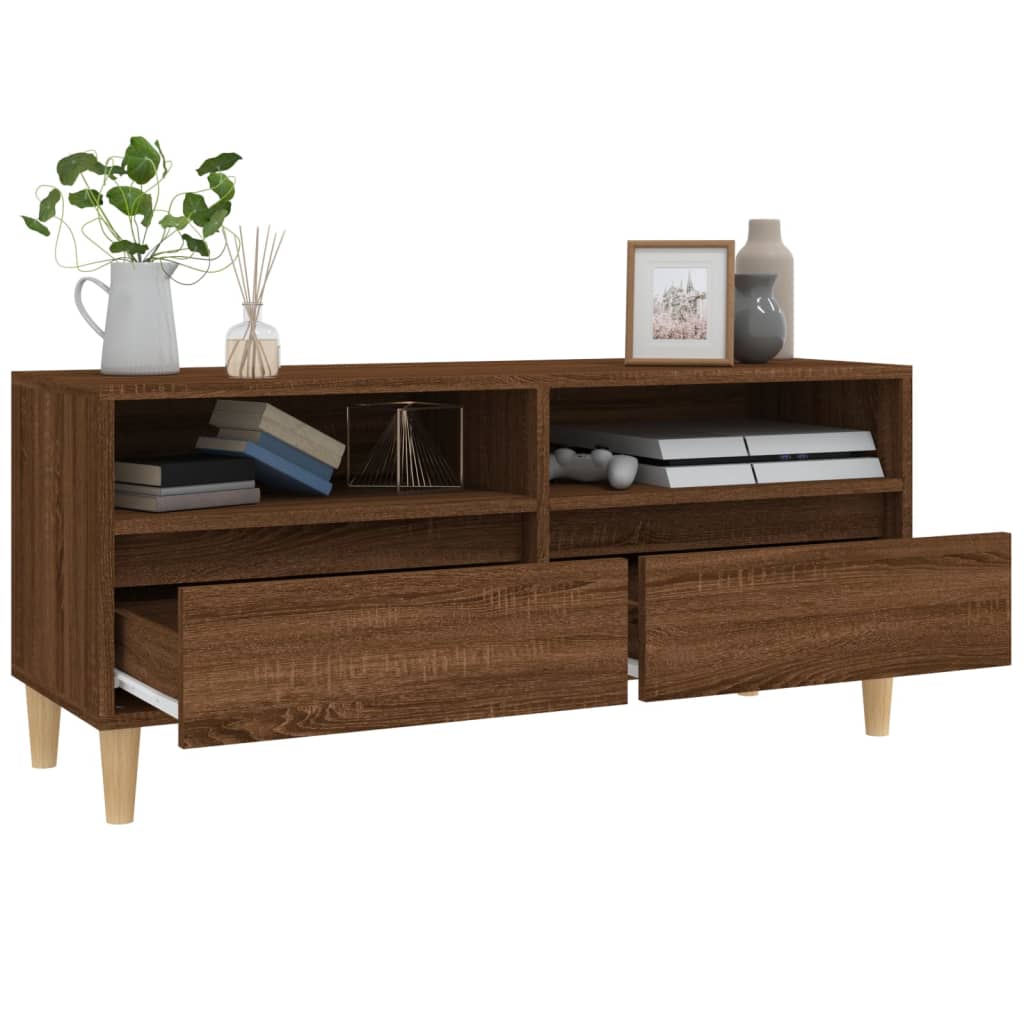 Meuble TV 100x34,5x44,5 cm en bois travaillé