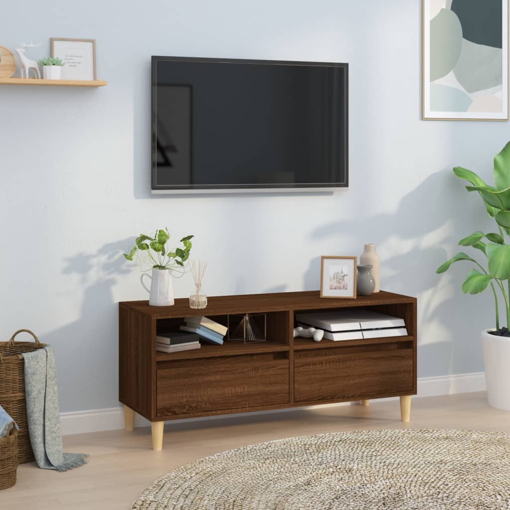 Meuble TV 100x34,5x44,5 cm en bois travaillé