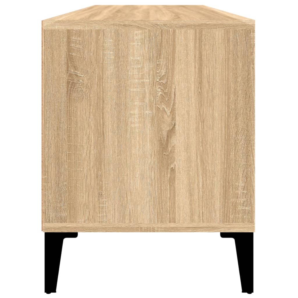 Meuble TV 150x30x44,5 cm ouvré en bois couleur chêne