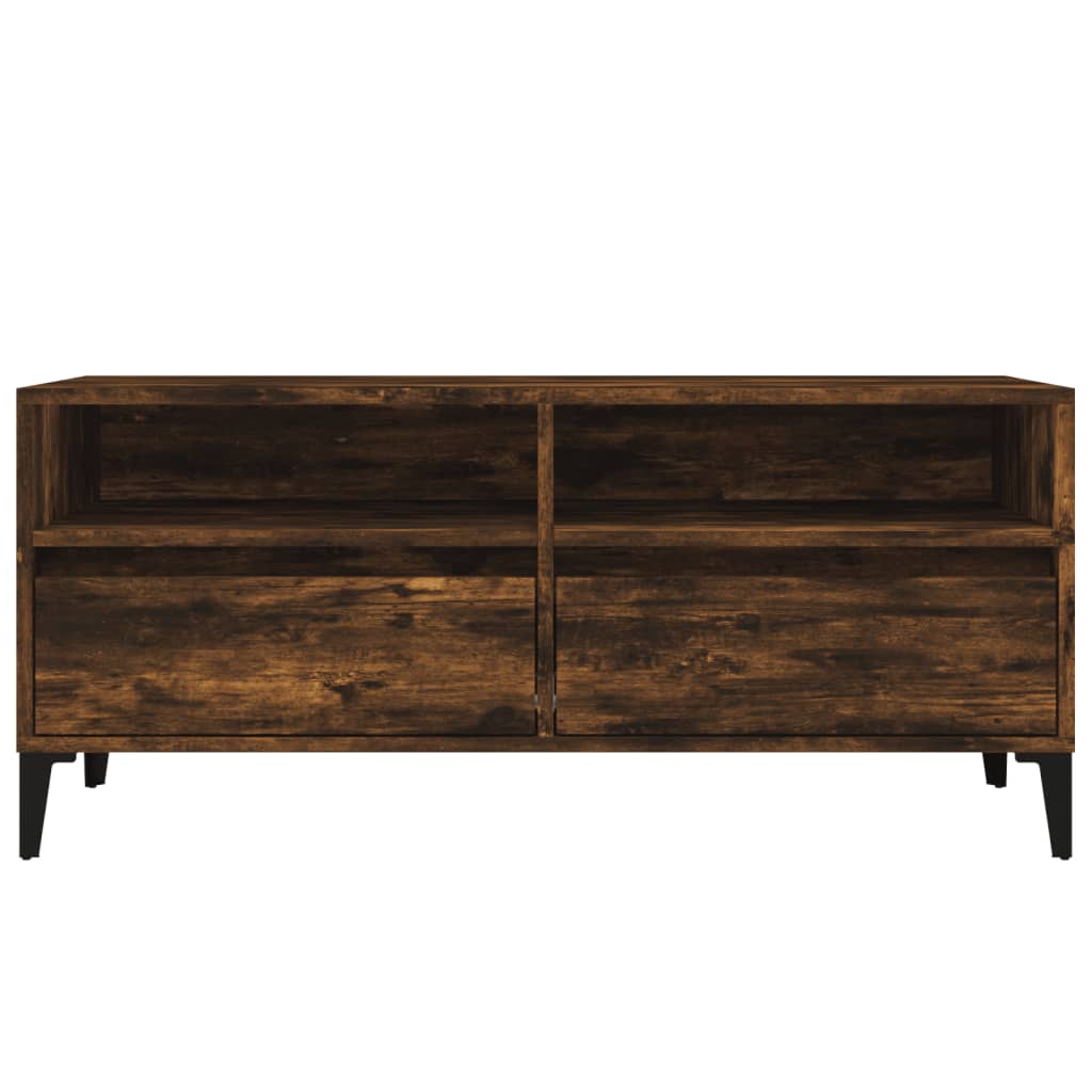 Meuble TV 150x30x44,5 cm ouvré en bois couleur chêne