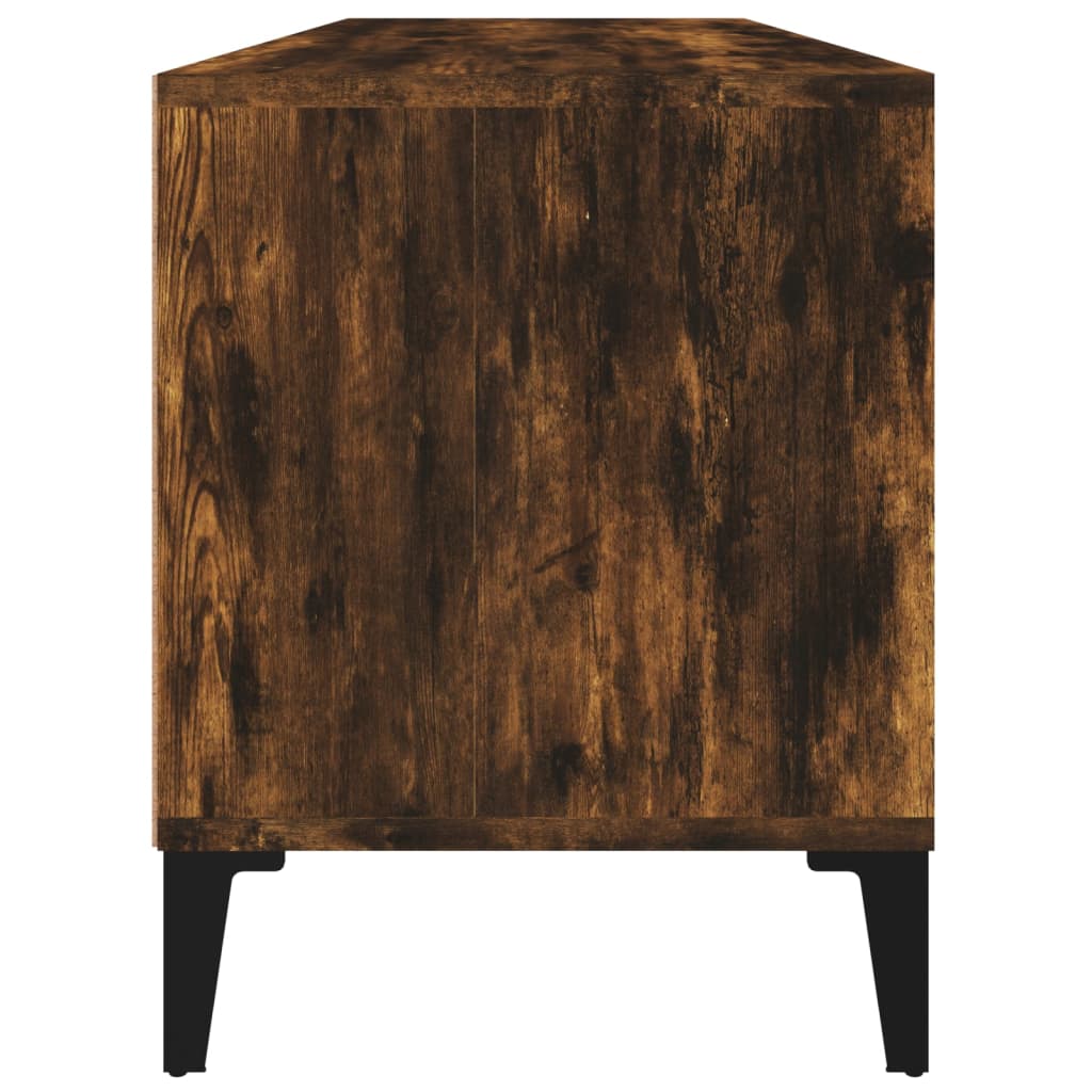 Meuble TV 150x30x44,5 cm ouvré en bois couleur chêne