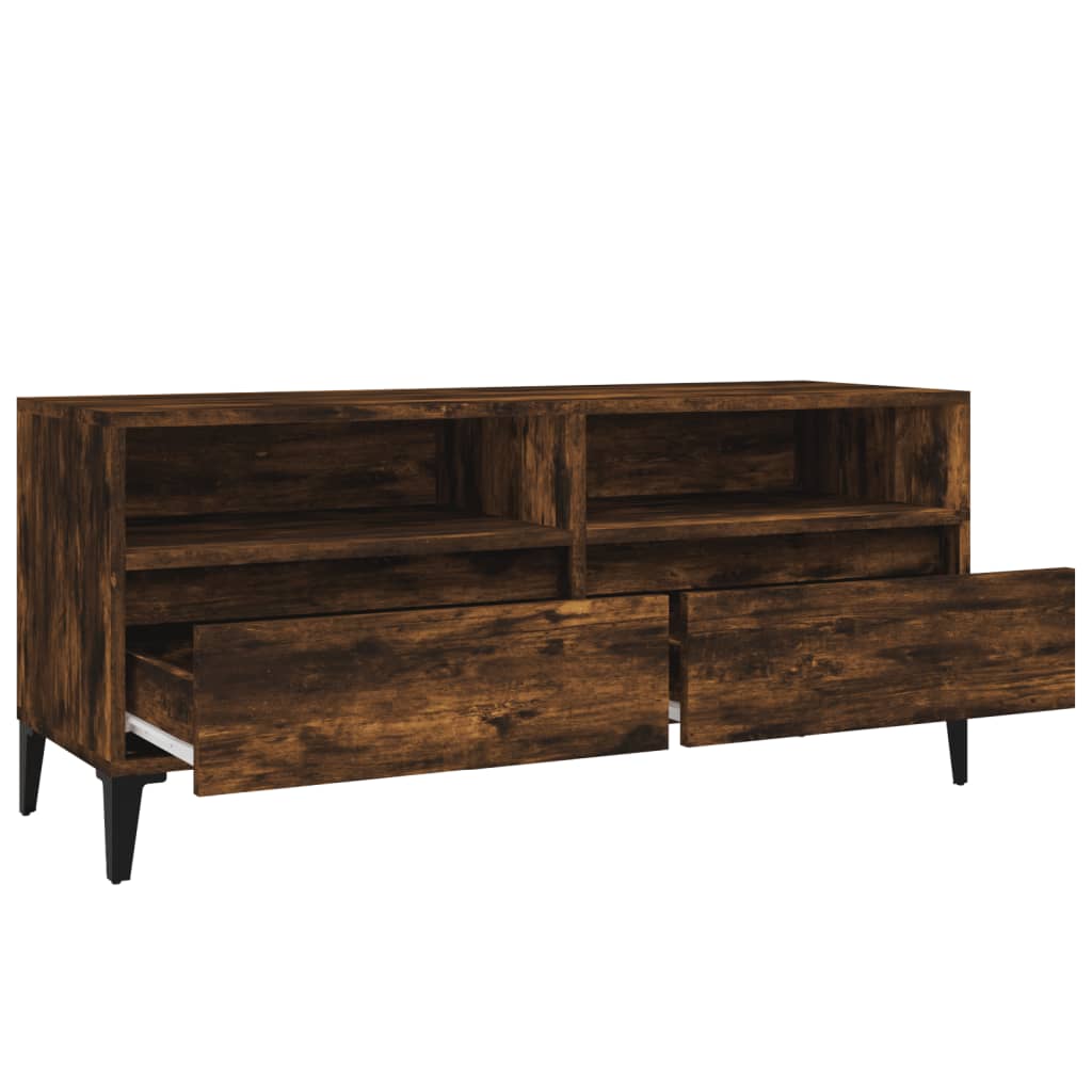 Meuble TV 150x30x44,5 cm ouvré en bois couleur chêne