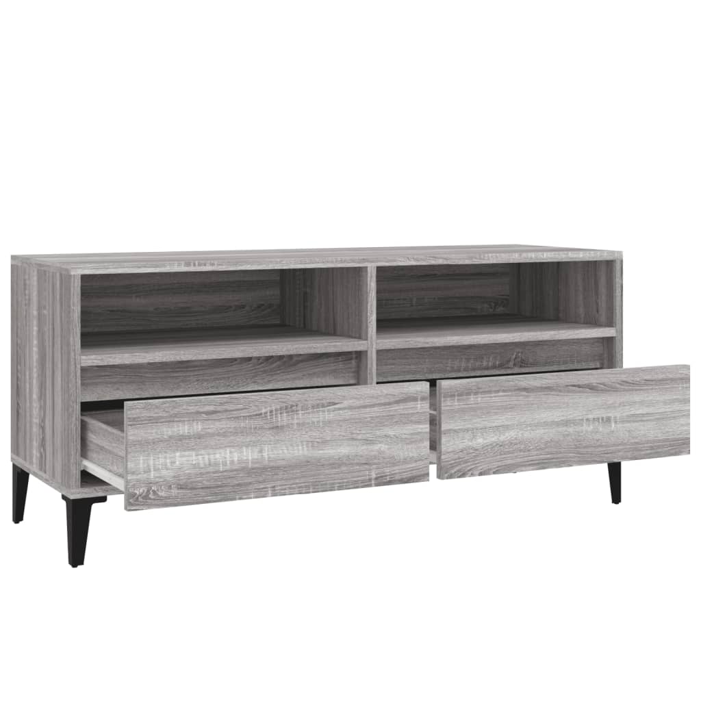 Meuble TV 150x30x44,5 cm ouvré en bois couleur chêne