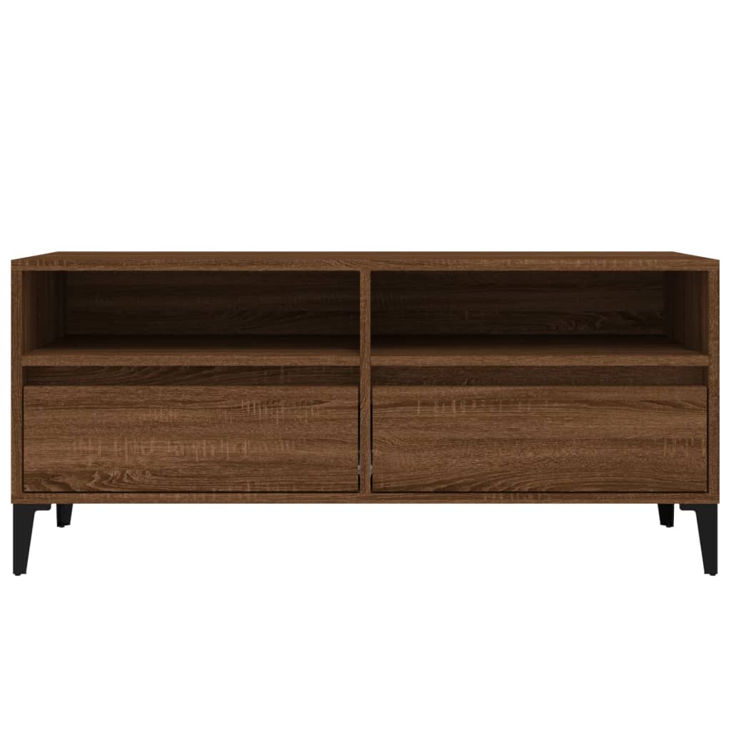 Meuble TV 150x30x44,5 cm ouvré en bois couleur chêne