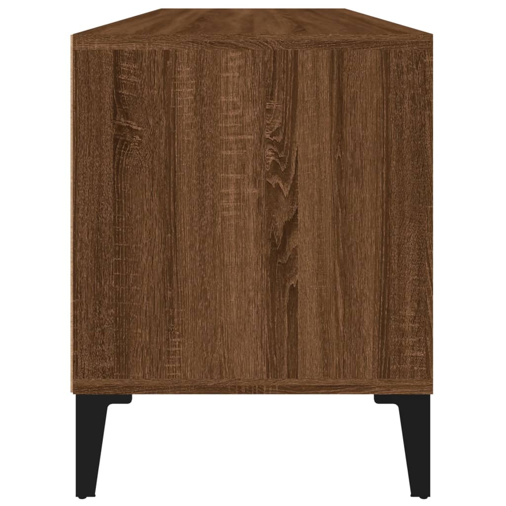 Meuble TV 150x30x44,5 cm ouvré en bois couleur chêne