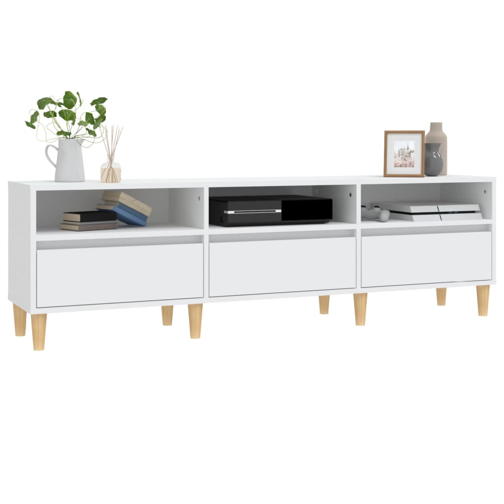 Meuble TV 100x34,5x44,5 cm en bois travaillé