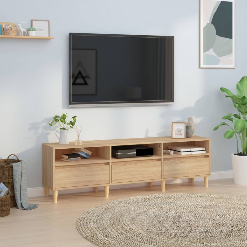 Meuble TV 100x34,5x44,5 cm en bois travaillé