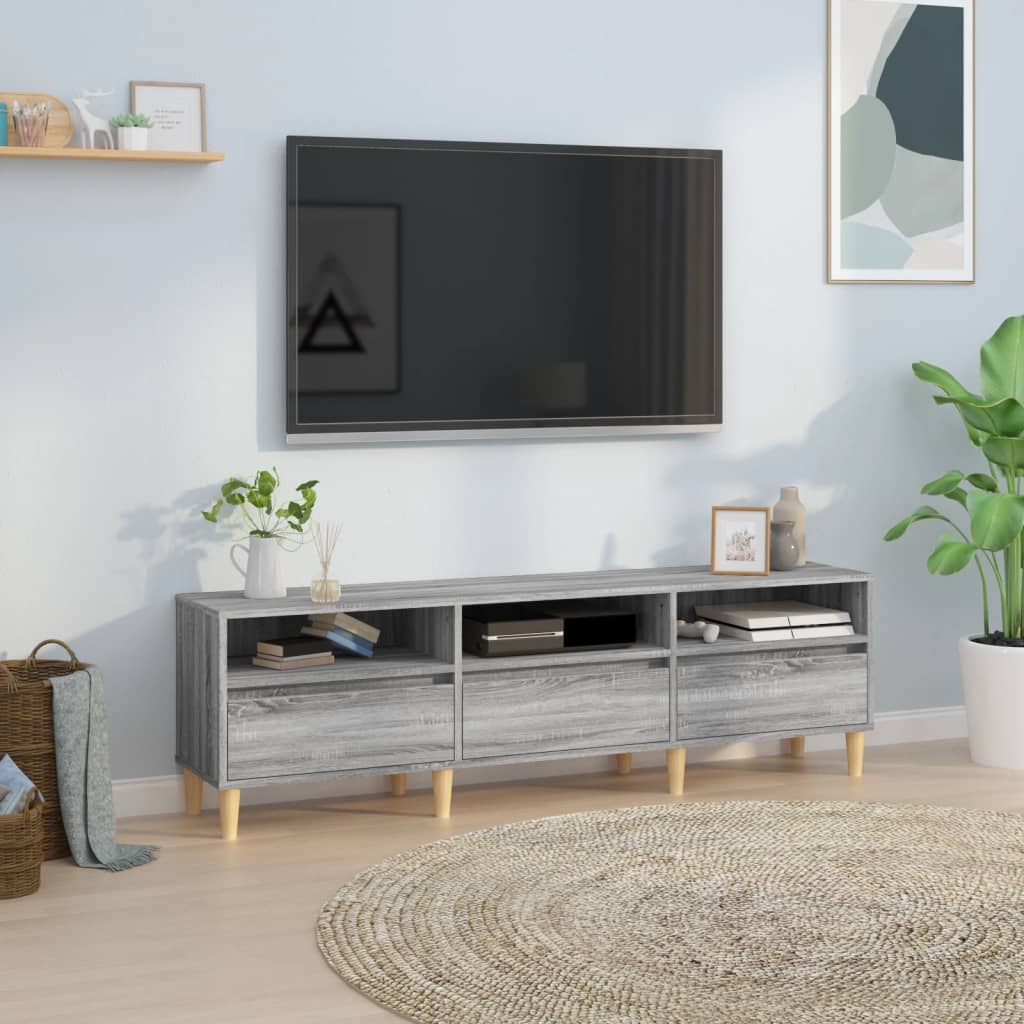 Meuble TV 100x34,5x44,5 cm en bois travaillé