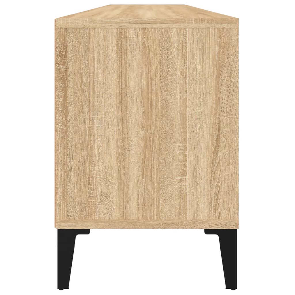 Meuble TV 150x30x44,5 cm ouvré en bois couleur chêne