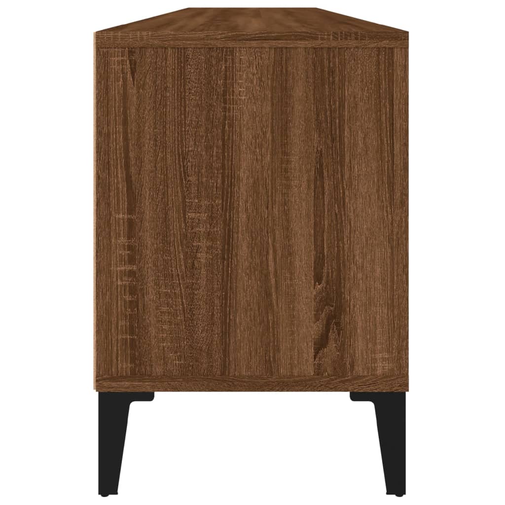 Meuble TV 150x30x44,5 cm ouvré en bois couleur chêne