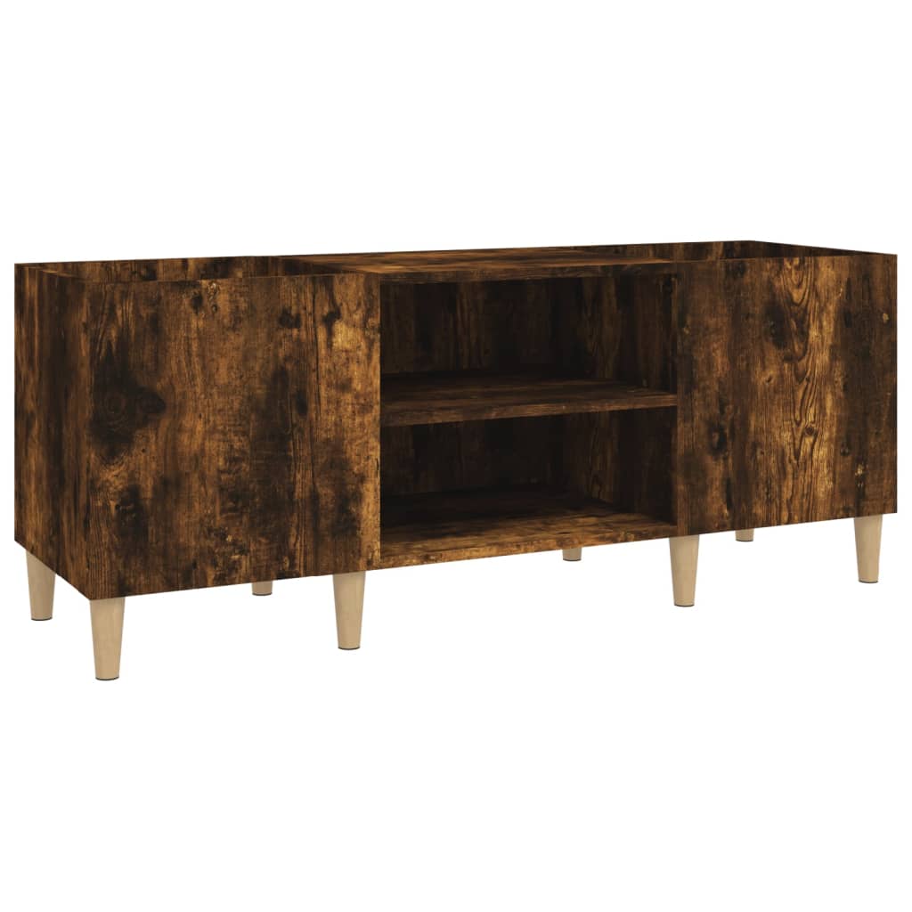 Platenkast 121x38x48 cm bewerkt hout eikenkleurig