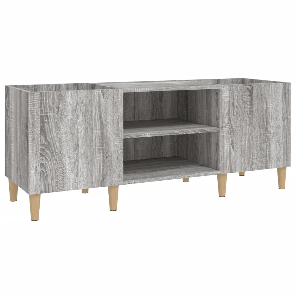 Platenkast 121x38x48 cm bewerkt hout eikenkleurig