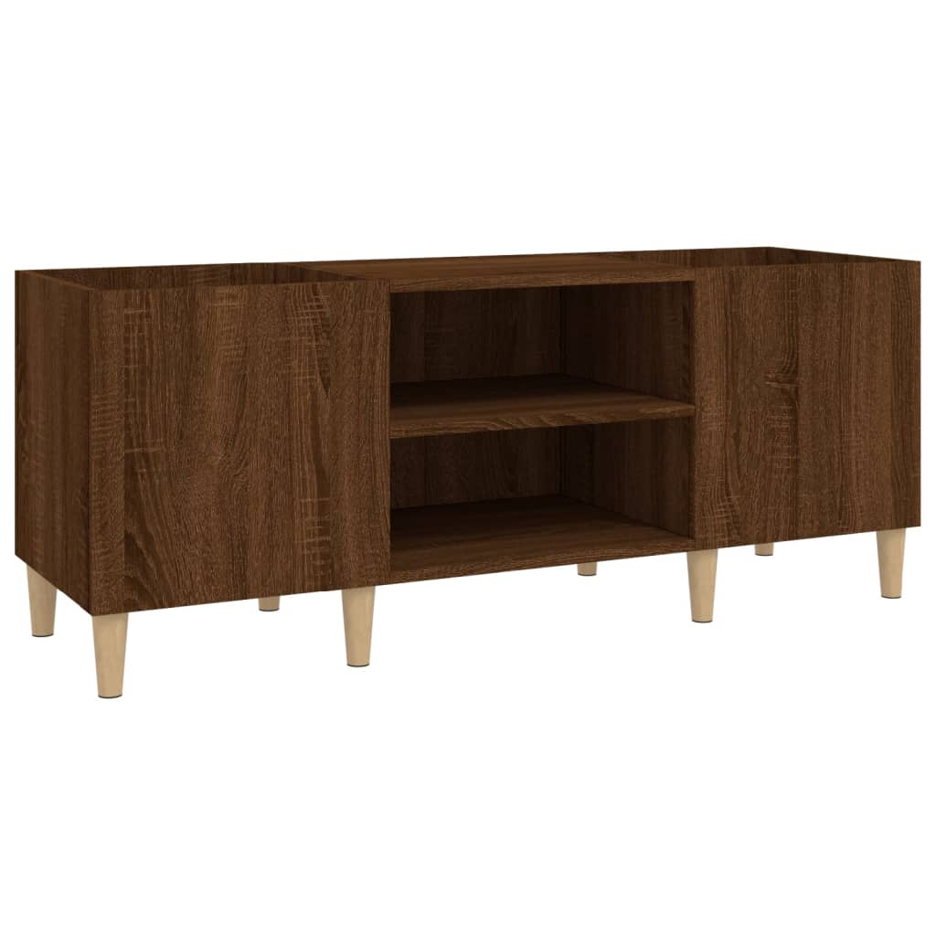 Platenkast 121x38x48 cm bewerkt hout bruin eikenkleur