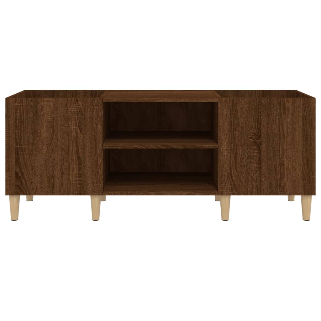 Platenkast 121x38x48 cm bewerkt hout bruin eikenkleur