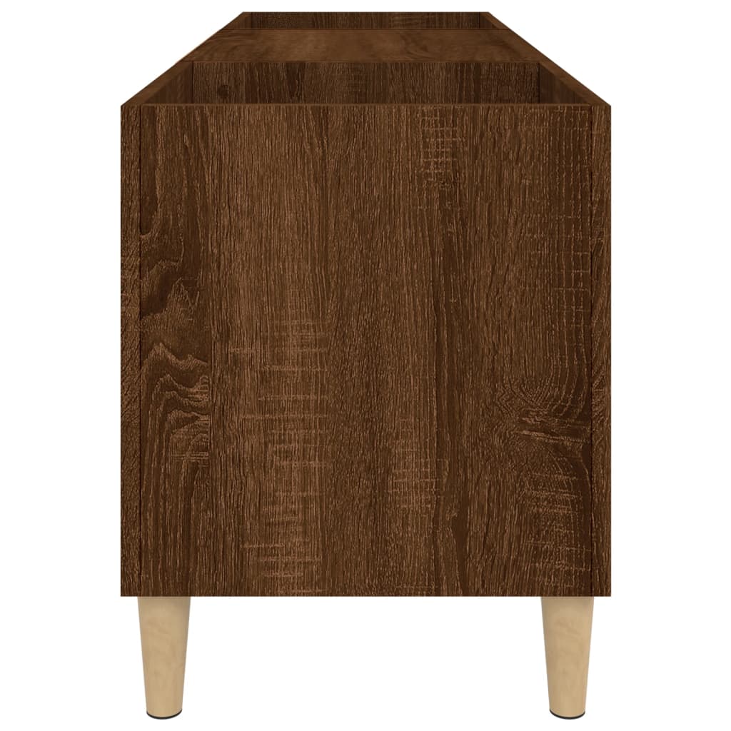 Platenkast 121x38x48 cm bewerkt hout eikenkleurig