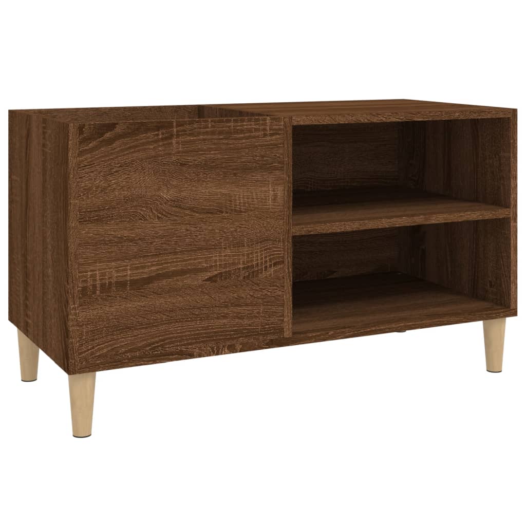 Platenkast 121x38x48 cm bewerkt hout eikenkleurig