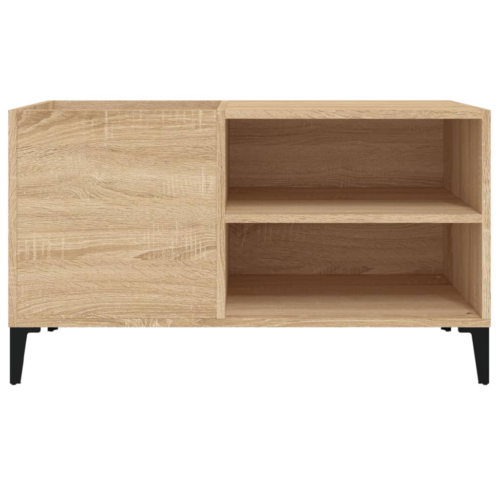 Platenkast 84,5x38x48 cm bewerkt hout artisanaal eikenkleur