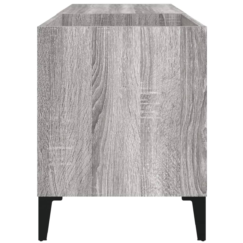 Platenkast 84,5x38x48 cm bewerkt hout artisanaal eikenkleur