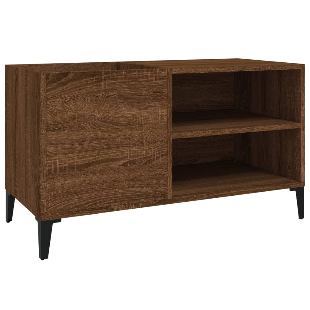 Platenkast 84,5x38x48 cm bewerkt hout artisanaal eikenkleur