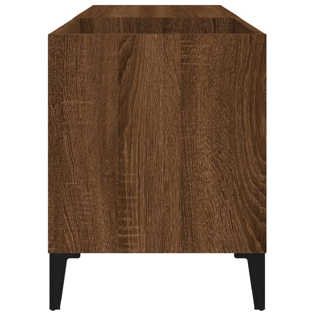 Platenkast 84,5x38x48 cm bewerkt hout artisanaal eikenkleur