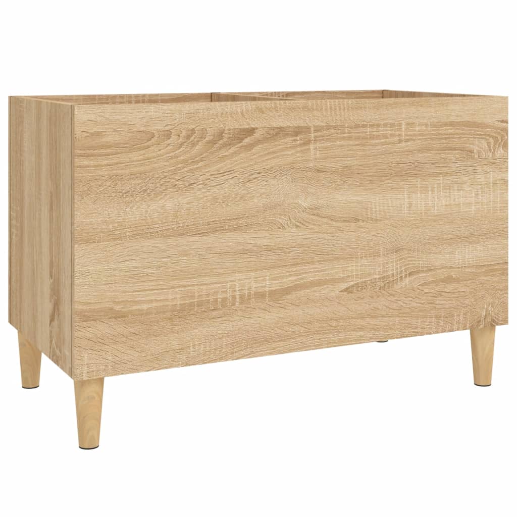 Platenkast 74,5x38x48 cm bewerkt hout eikenkleurig